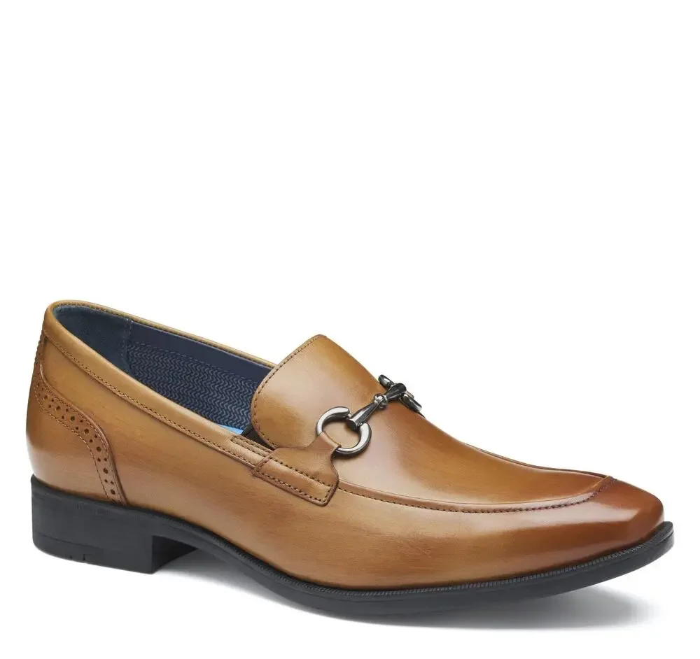JOHNSTON & MURPHY MENS GIBBONS BIT TAN HAND/STAINED FULL GRAIN 13 M (D)